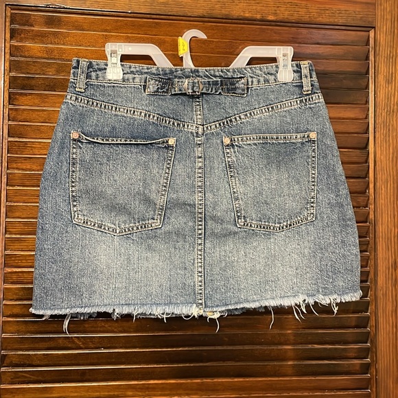 Free People Rugged A-Line Denim Skirt - Picture 8 of 8